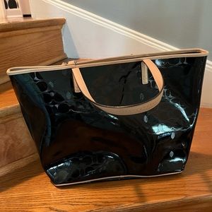 Vintage Coach black patent leather